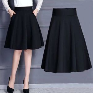 Spring and Summer New Large Size High Waist All-match Half-Length A- line Dress the Girls Middle School Dress