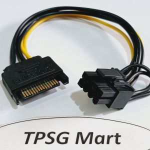 Cáp chuyển Sata ra 8 Pin / Sata ra 6 Pin (Có 2 Pin tách 8 Pin ra 6 Pin) - Dài 15Cm