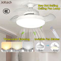 Jiditech Invisible Ceiling Fan Light Luxury Invisible Blade Fan Lamp E27 Interface With Remote Control Fan Lamp. 