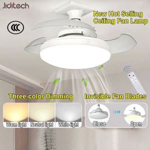 Jiditech Invisible Ceiling Fan Light Luxury Invisible Blade Fan Lamp E27 Interface With Remote Control Fan Lamp