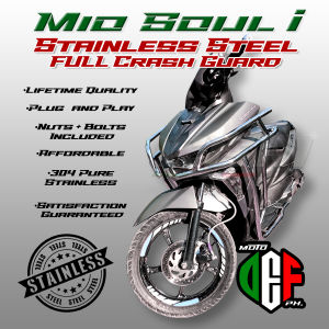 ⭐️Full Crash Guard YAMAHA MIO SOUL I 125 Full Body Armor Pure 304 Stainless Steel MOTO DEF.
