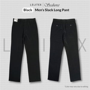 [Lelitex] Mens STRAIGHT CUT Black Slack Business Suit Long Pants with Premium Fabric