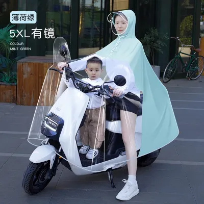 [DÀY DẶN] - ÁO MƯA CHOÀNG NỬA TRƯỚC TRONG SUỐT CHO MẸ VÀ BÉ KÈM KÍNH CHẮN MƯA - ÁO MƯA CAO CẤP DÀY DẶN TO RỘNG RÃI - ÁO ĐI MƯA CHỐNG THẤM NƯỚC CỰC TỐT