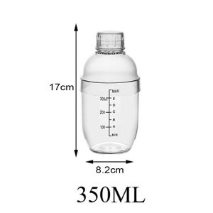 Cocktail Shaker Plastic Bar Utensil Shaker Cup with Scale Transparent Home Kitchen Set Tools 手打柠檬茶工具