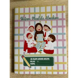 10 PCS SAMPUL BUKU ESTETIK KOSTUM NAMA DAN NAMA SEKOLAH 2025