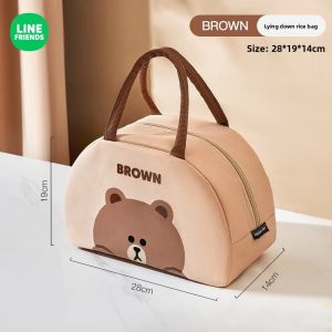 100% Authentic Line Friends Lunch Bag Thermal Waterproof Portable Thermal Bag Ice Bag Large Capacity LFB132/LFB127/LFB128/LFB129/LFB160