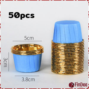 FinDee ถัวยกระดาษคัพเค้ก 50 ชิ้น/1แพ็ค  ขอบม้วนสีทอง มีให้เลือกหลายสี เข้าอบได้ cupcake liner