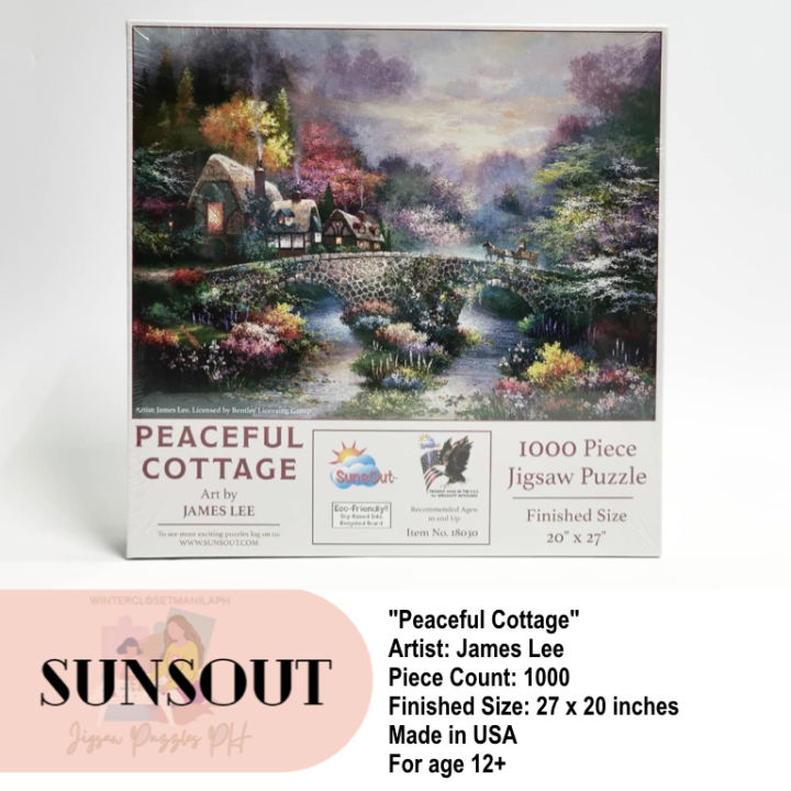 Sunsout 1000 piece Jigsaw Puzzle - Peaceful Cottage by James Lee ...