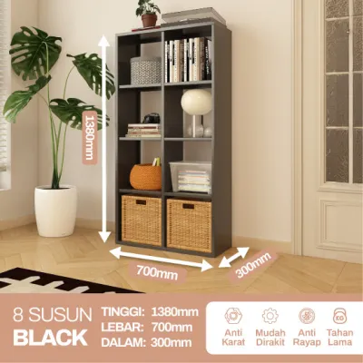 Lemari Besi Hias Serbaguna Lemari Display Buku Rak Besi Pajangan Ruang Tamu Aesthetic Minimalis
