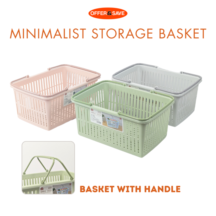 【SG STOCK】Minimalist Shopping Basket Portable Shopping Basket Carry Basket with Handle