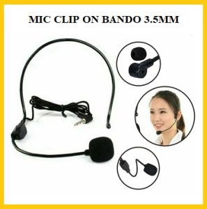 Mic Bando Clip On 3.5Mm Microphone Headset Kabel Jack Zoom Meet Video Call Conference - GP Mall