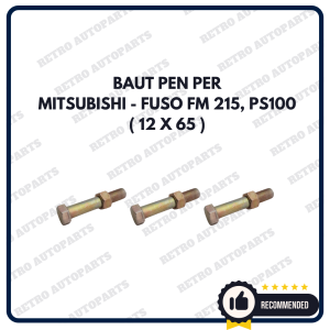 MITSUBISHI - FM | Baut pen per Mitsubishi FUSO FM 215 PS100 ukuran 12 x 65 Baud spring pen M-Fuso FM215 PS100 12 x 65 Spering pin baut ukuran 12 x 65 mobil Fuso FM215 Pen pir baut M-Fuso FM215 PS100