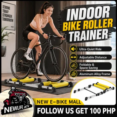 Indoor Bike Trainer Roller For Bicycle Indoor Cycling Foldable Storage Durable & Quiet Stable & Safe