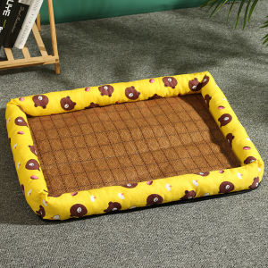 Rattan Pet Cooling Mat Bed For Cats Dogs Breathable Summer Pet Pad Clean Pet Nest Tempat Tidur Kucing