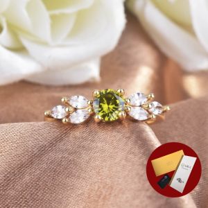 Diamcity (Free Gra Certificate) Cincin Hijau Moissanite Emas 18k Baru