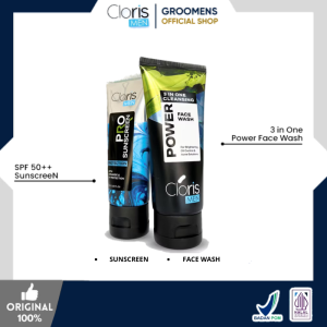 CLORISMEN GENTLEMANs SERIES - Paket Skincare Mencerahkan Wajah Pria Hitam Kusam dan Komedo