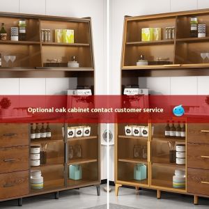 Cabinet Kitchen Storage Cabinet Minimalist Living Room Small Unit Kitchen Storage Glass Door Solid Wood Sideboard Dining Cabinet