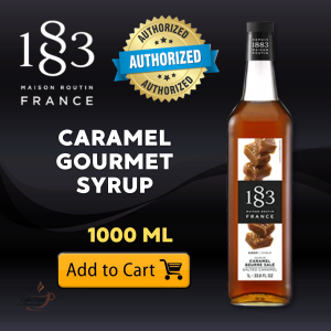 MAISON ROUTIN 1883Caramel  Syrup 1L  Authentic French Bourbon Flavor for Coffee Milk Tea & Desserts