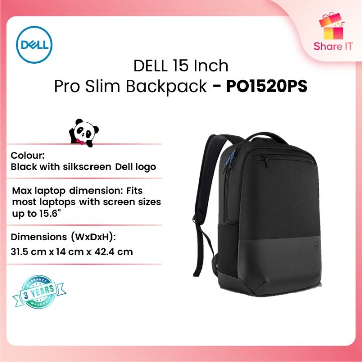 Dell Pro Slim Backpack 15 inch PO1520PS for Gaming Home