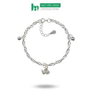 Vòng  Lắc Tay Chân Cho Bé Bạc Ta S99 Dây Xoắn Kép Mix Thỏ Dễ Thương BẠC HIỂU MINH LTE534
