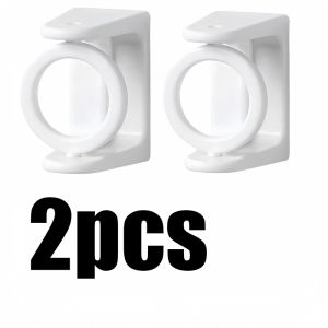 Self-Adhesive Adjustable Ring Curtain Rod Holder Hooks Punch-Free Clothes Rail Bracket 360 Rotation