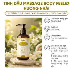 Tinh Dầu Massage Body Feelex Nhiều Mùi Hương Phù Hợp Với Mọi Loại Da Giúp Thư Giãn Giảm Mệt Mỏi An Toàn Với Mọi Loại Da Dung Tích 300ml