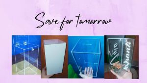5x5x5 inches Suggestion box / Tipbox / Donation box Alkansiya Acrylic Transparent Clear Box / Collectible Box Coin Bank Alkansya