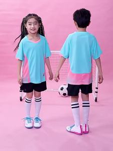 [ Free Shipping ] Childrens football training quick-dry team uniforms custom-made for boys and girls elementary school competition sports jersey set summer