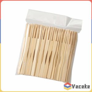 Bamboo Fork Small Fork for Siomai Takoyaki Fishball Fruits Salads Desserts 100 pcs