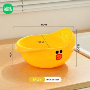 100% Authentic Line Friends Kitchen Organizers Drain Basket for Kitchen Use with Fine Drain Holes  Food Grade APP Material Comfortable Grip LFB350
