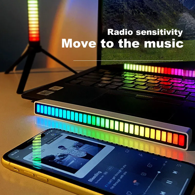 Room Lights Light RGB Sound Control Light,Wireless Voice-Activated ...