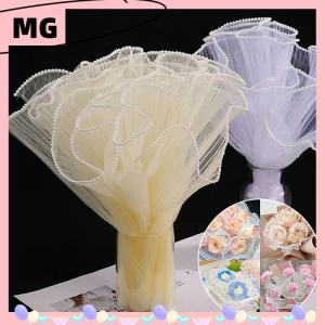 【Magical House】[ New Hot Fashion] 28cmx1M Flower Wrapping Paper Wave Yarn Florist Bouquet Packaging Lace Mesh Florist Bouquet Gift Packaging Supplies