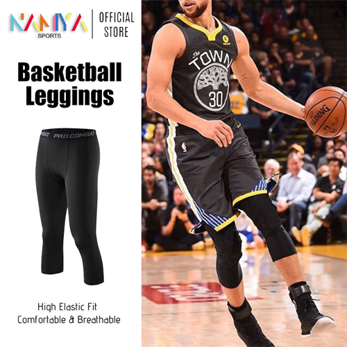 Men's Sports Basketball Leggings Compression Shorts Pants Running