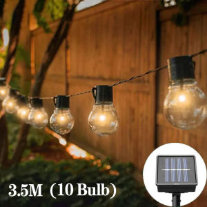 Solar Fairy String Light Christmas Garland Street Wedding Bulb Plug Lamp Outdoor for Holiday Party Garden Patio Waterproof