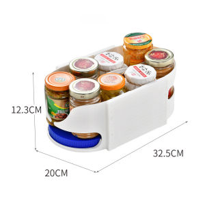 JustLiving Rotatable Refrigerator Storage Box for Beer/ Beverages/ Seasonings - Anti-Skid Pad Rotate Spice Rack Organizer Kitchen Rotary Shelf for Home Organization Cabinet Caddy