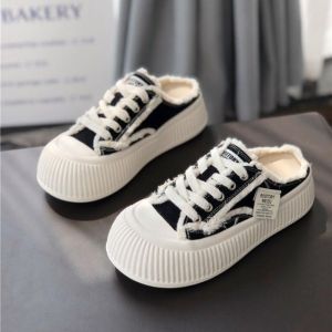 Dép nữ mới phong cách 2024 Lazy baotou Giày vải một bước thời trang mules cho phụ nữ