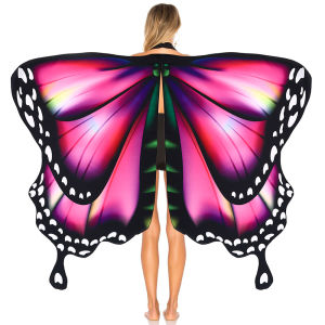 Cross-border butterfly wings rotating belly dance shawl Halloween new product gradual change color dance decorative butterfly cape gift