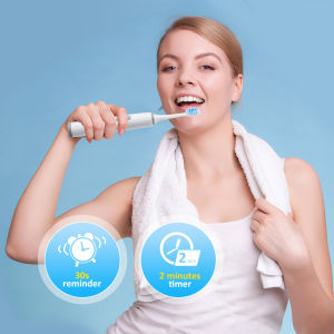 Hailicare Bàn chải đánh răng điện Âm thanh thông minh Rung động nhẹ Bàn chải đánh răng Làm sạch răng IPX7 Chống thấm nước Loại bỏ răng vàng Cao răng Hơi thở tươi mát Làm sạch răng Chăm sóc răng miệng