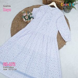 Gamis Anak Perempuan Polycotton Zeya Motif Bunga Adem Nyaman Dress Muslim Cutetrik official store