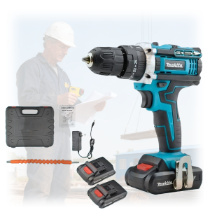 Makita 128V Cordless Drill – Professional Impact Drill with Multi-Function and 2 Batteries