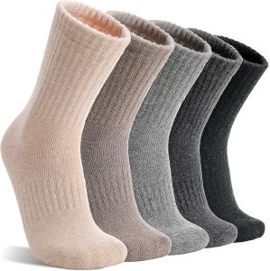 MOGGEI 5  Double Pack Womens Merino Wool Socks Hiking Warm Winter Thick Warm Crew Comfortable Cozy Womens Gift Comfortable Boots Work Socks