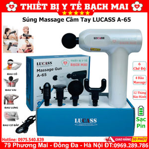 Súng Massage Cầm Tay Lucass A65 công nghệ Mỹ 4 Đầu Massage 6 Tốc Độ