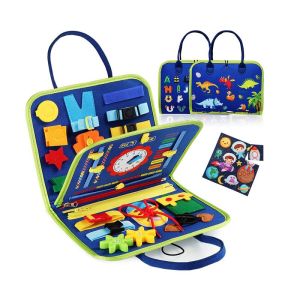 🔥Ready Stock🔥Baby Board Felt Book Busy Board Kids Early Education Montessori Toys Baby Cognitive Velcro Puzzle Toy Book DIY Felt Learning Board Early Education schoolbag Toy Set