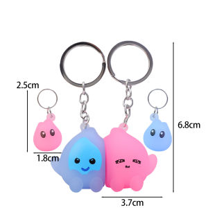 【♡Lovely girls house♡】Cartoon Resin Magnetic Luminous Keychain Bag Pendant Cute Couple Key Holder