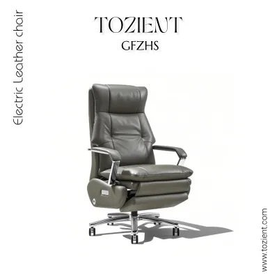 TOZIENT YHPZHS /Cauchy/ เก้าอี้หนังไฟฟ้า - เก้าอี้สํานักงานผู้บริหารพร้อมที่พักเท้า ปรับเอนด้วยแรงโน้มถ่วงเป็นศูนย์ เบาะนั่งระบายอากาศ ล้อเงียบสําหรับโฮมออฟฟิศ