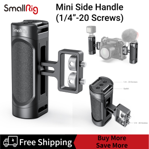 SmallRig Mini Side Handle Handgrip with Dual 1/4"-20 Screw Mount for Mirrorless Digital Camera DSLR Camera Small Camera Cage Built-in Wrench Up and Down Adjustable 2916