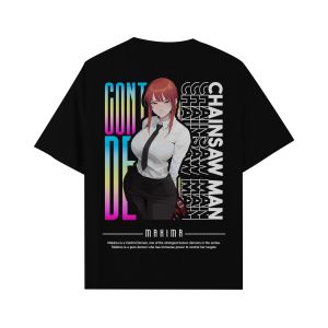CallOut | Kaos Anime Chainsawman Karakter Makima Sablon Reflektif Rainbow Bahan Cotton Combed 24s High Quality