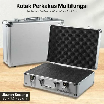 Kotak Perkakas Multifungsi Portable Hardware Aluminium Tool Box - Le01