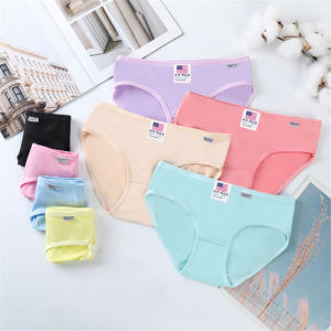 oobest กางเกงในไม่มีรอยต่อ กางเกงในผู้หญิงเอวกลางสีล้วนระบายอากาศนักเรียนกางเกงชั้นในไร้รอยต่อระบายอากาศได้ดีและสวมสบายสั้น