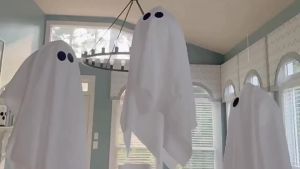 Halloween decoration ghost hanging ornament white cloth ghost pendant outdoor party decoration front porch and yard prop arrangement